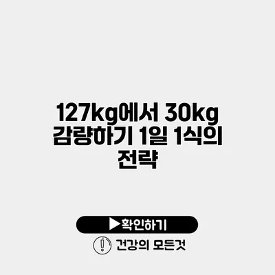 127kg에서 30kg 감량하기 1일 1식의 전략