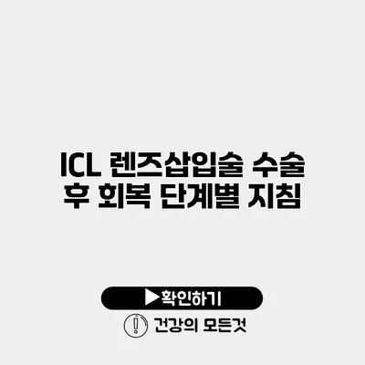 ICL 렌즈삽입술 수술 후 회복 단계별 지침