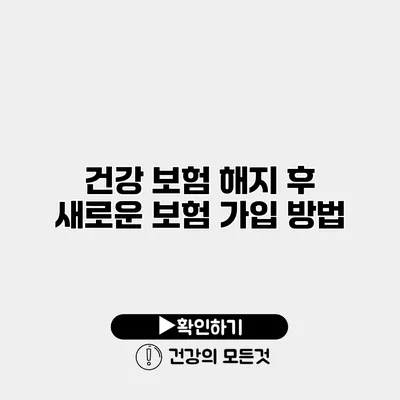 건강 보험 해지 후 새로운 보험 가입 방법