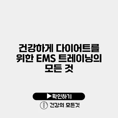 건강하게 다이어트를 위한 EMS 트레이닝의 모든 것