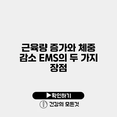 근육량 증가와 체중 감소 EMS의 두 가지 장점