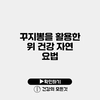 꾸지뽕을 활용한 위 건강 자연 요법