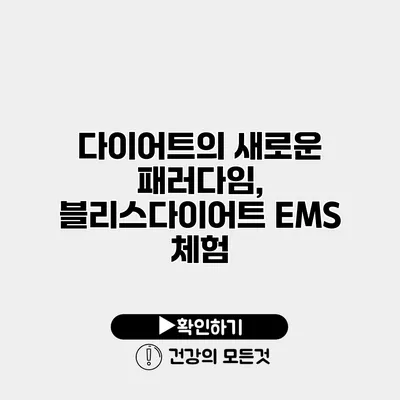다이어트의 새로운 패러다임, 블리스다이어트 EMS 체험