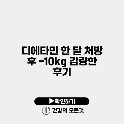 디에타민 한 달 처방 후 -10kg 감량한 후기