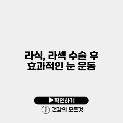 라식, 라섹 수술 후 효과적인 눈 운동