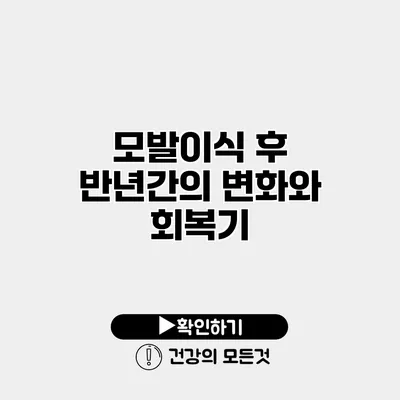 모발이식 후 반년간의 변화와 회복기