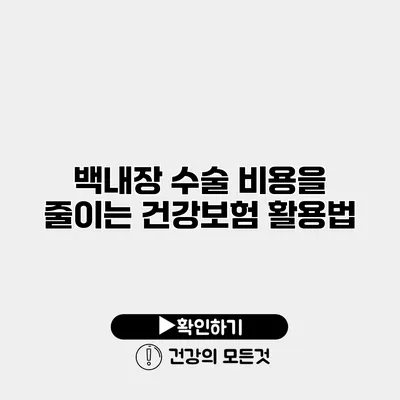 백내장 수술 비용을 줄이는 건강보험 활용법