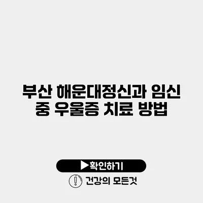 부산 해운대정신과 임신 중 우울증 치료 방법