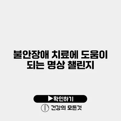 불안장애 치료에 도움이 되는 명상 챌린지