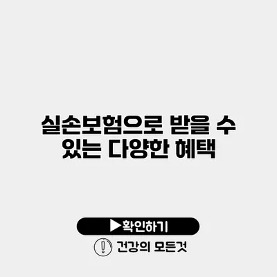 실손보험으로 받을 수 있는 다양한 혜택