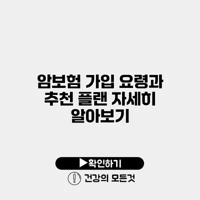 암보험 가입 요령과 추천 플랜 자세히 알아보기