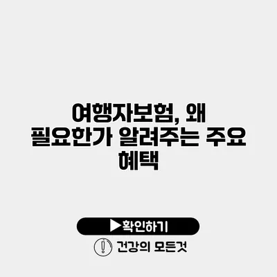 여행자보험, 왜 필요한가? 알려주는 주요 혜택