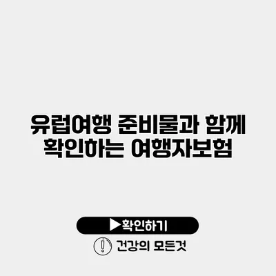 유럽여행 준비물과 함께 확인하는 여행자보험