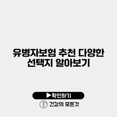 유병자보험 추천 다양한 선택지 알아보기