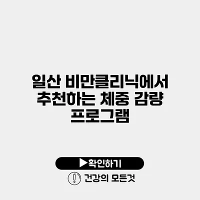 일산 비만클리닉에서 추천하는 체중 감량 프로그램