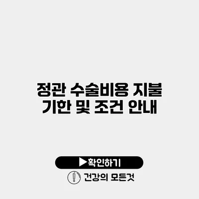 정관 수술비용 지불 기한 및 조건 안내