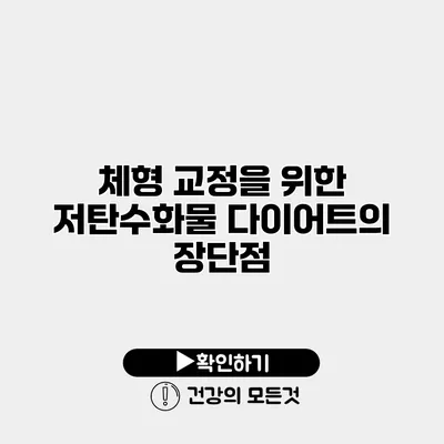 체형 교정을 위한 저탄수화물 다이어트의 장단점