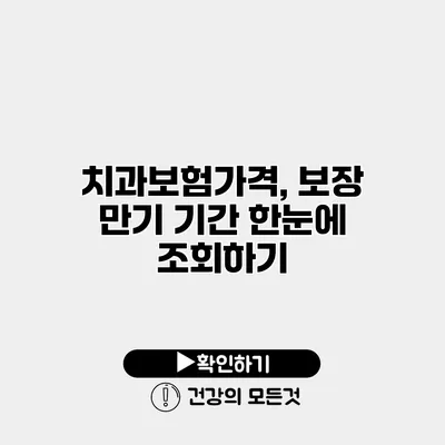 치과보험가격, 보장 만기 기간 한눈에 조회하기