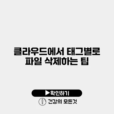 클라우드에서 태그별로 파일 삭제하는 팁