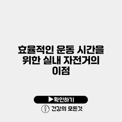 효율적인 운동 시간을 위한 실내 자전거의 이점