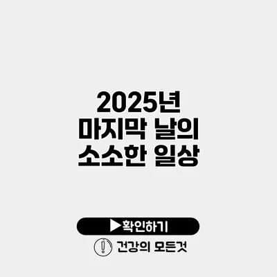 2025년 마지막 날의 소소한 일상