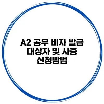 A2 공무 비자 발급 대상자 및 사증 신청방법