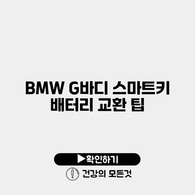 BMW G바디 스마트키 배터리 교환 팁