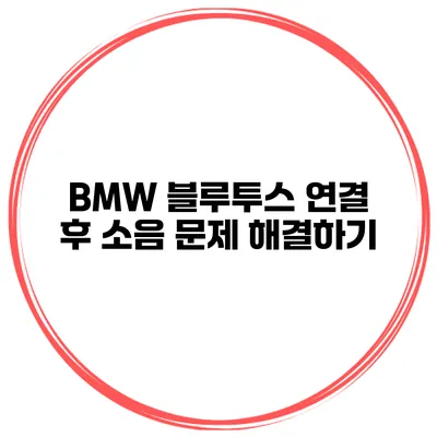 BMW 블루투스 연결 후 소음 문제 해결하기