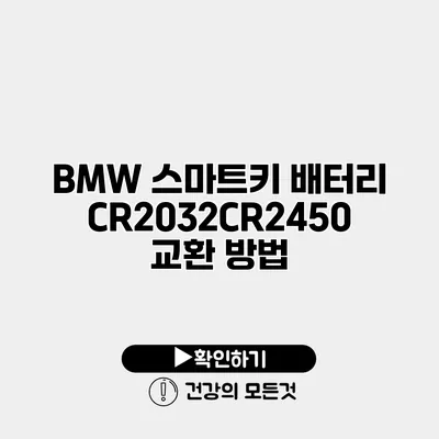 BMW 스마트키 배터리 CR2032/CR2450 교환 방법