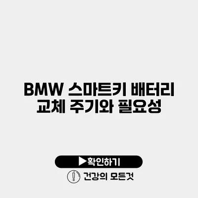 BMW 스마트키 배터리 교체 주기와 필요성