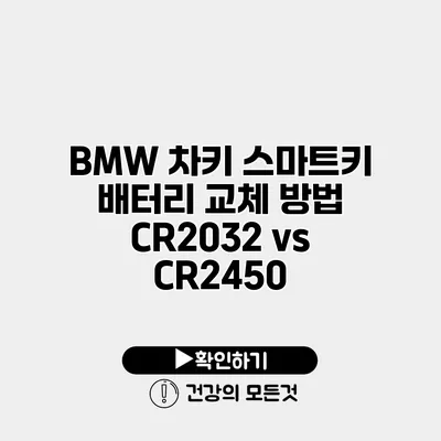 BMW 차키 스마트키 배터리 교체 방법 CR2032 vs CR2450