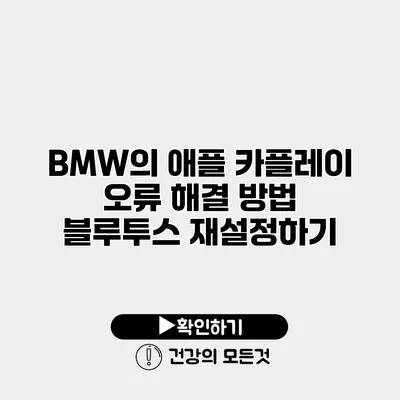 BMW의 애플 카플레이 오류 해결 방법 블루투스 재설정하기