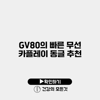GV80의 빠른 무선 카플레이 동글 추천