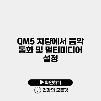 QM5 차량에서 음악 통화 및 멀티미디어 설정