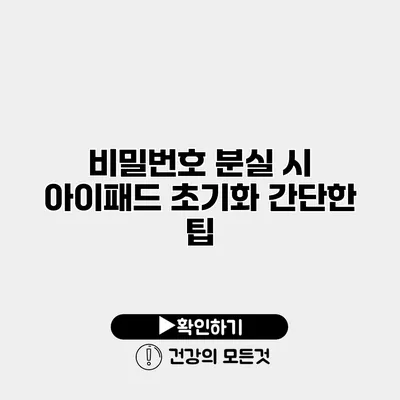 비밀번호 분실 시 아이패드 초기화 간단한 팁