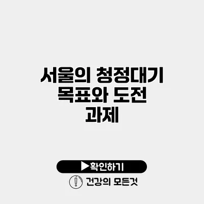 서울의 청정대기 목표와 도전 과제