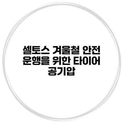 셀토스 겨울철 안전 운행을 위한 타이어 공기압