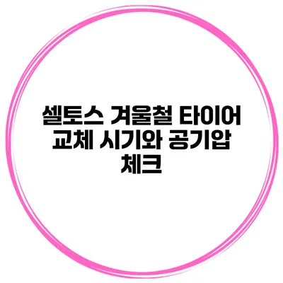 셀토스 겨울철 타이어 교체 시기와 공기압 체크