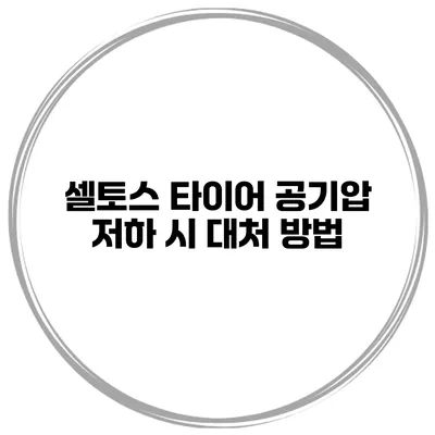 셀토스 타이어 공기압 저하 시 대처 방법