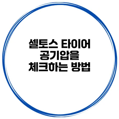 셀토스 타이어 공기압을 체크하는 방법
