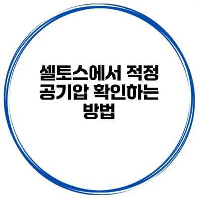 셀토스에서 적정 공기압 확인하는 방법