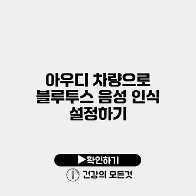 아우디 차량으로 블루투스 음성 인식 설정하기