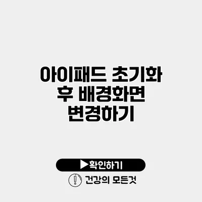 아이패드 초기화 후 배경화면 변경하기