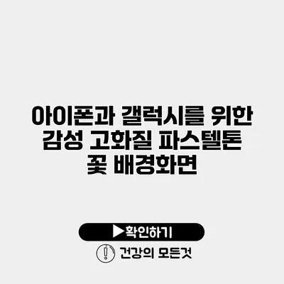 아이폰과 갤럭시를 위한 감성 고화질 파스텔톤 꽃 배경화면