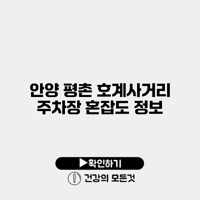 안양 평촌 호계사거리 주차장 혼잡도 정보