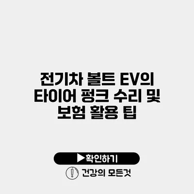 전기차 볼트 EV의 타이어 펑크 수리 및 보험 활용 팁