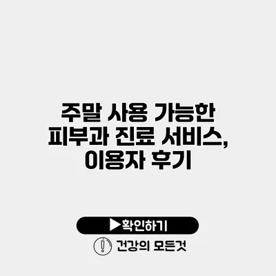 주말 사용 가능한 피부과 진료 서비스, 이용자 후기