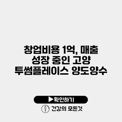 창업비용 1억, 매출 성장 중인 고양 투썸플레이스 양도양수