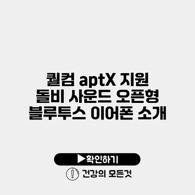 퀄컴 aptX 지원 돌비 사운드 오픈형 블루투스 이어폰 소개