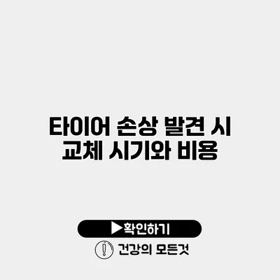타이어 손상 발견 시 교체 시기와 비용
